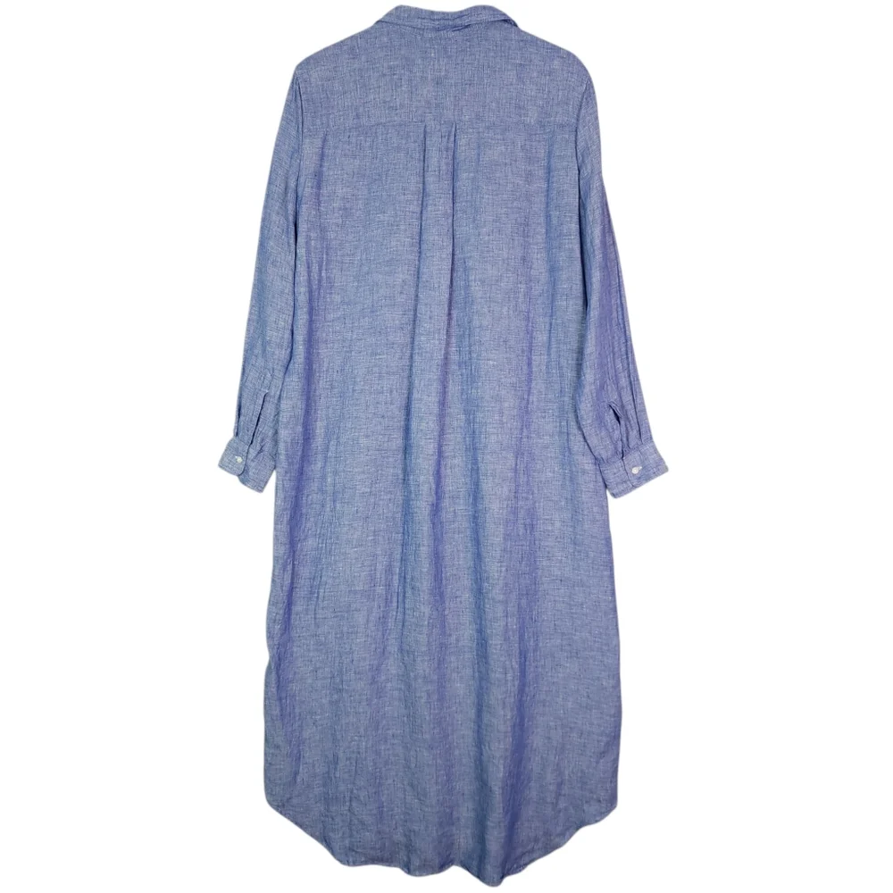Frank & Eileen Rory Famous Blue Lived-in Linen Maxi Dress - Picture 3 of 10